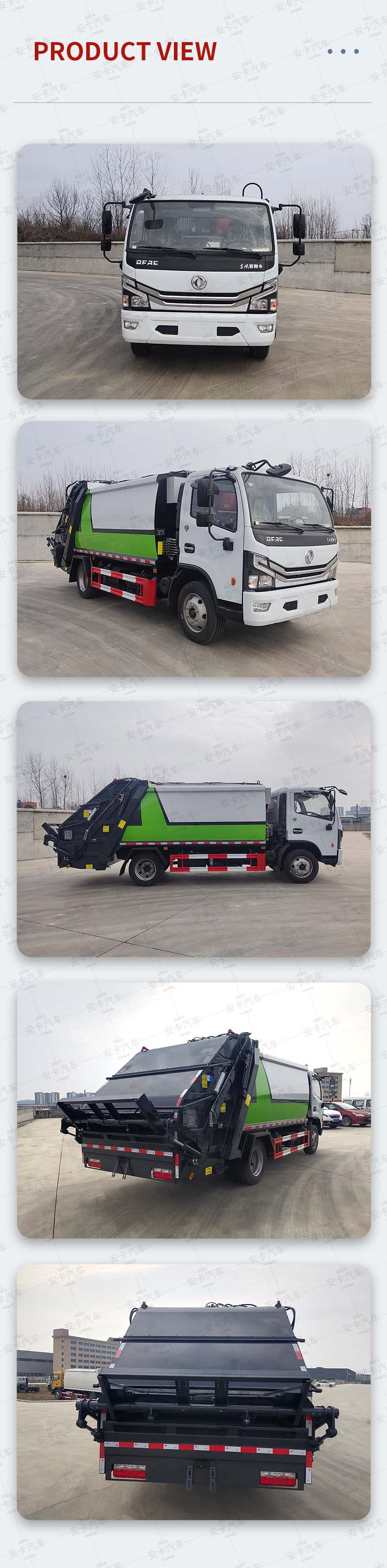  Dongfeng 6ton 9cbm Compressed Garbage Truck Product  Pictures