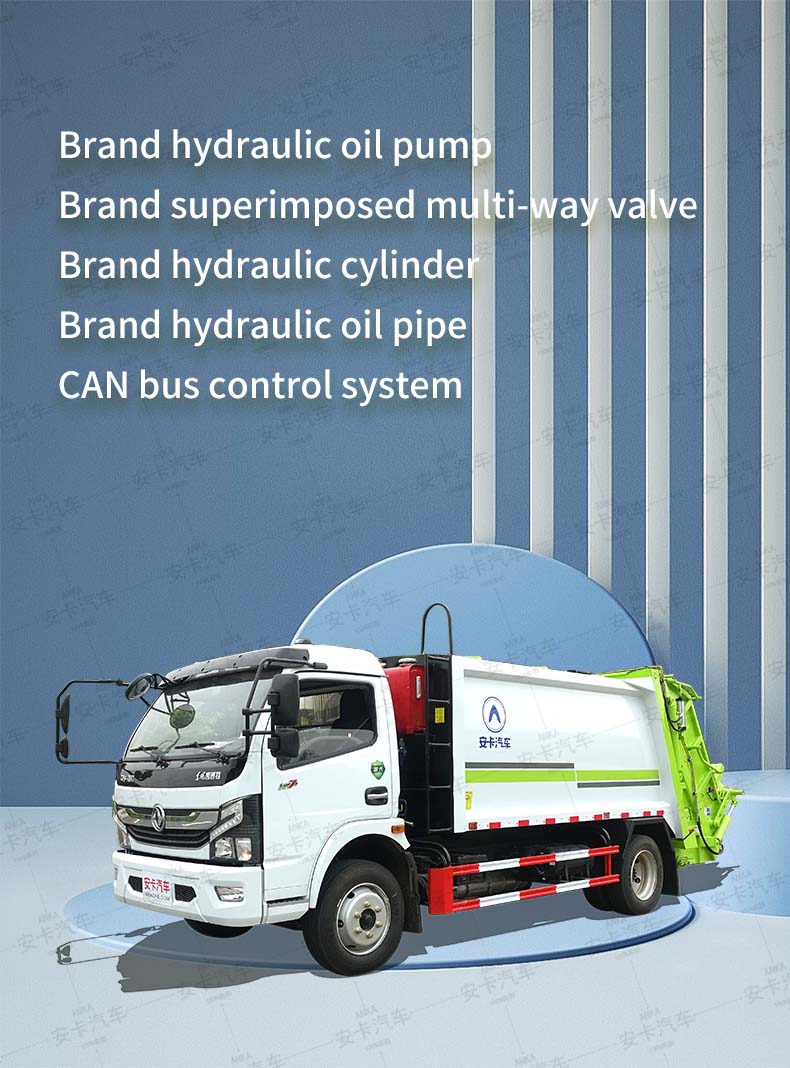 Dongfeng 5Ton 8cbm Compression Garbage Truck Detailed Diagram