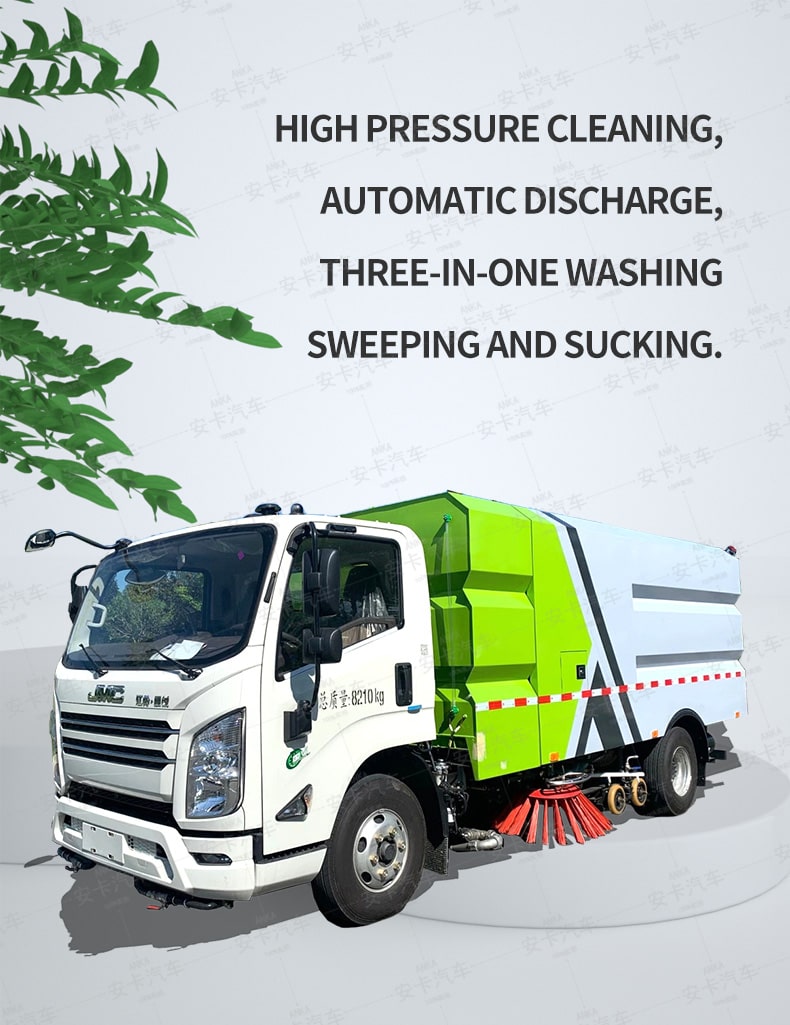  China JMC 4*2 malaysia vacuum road sweeper truck detailed diagram