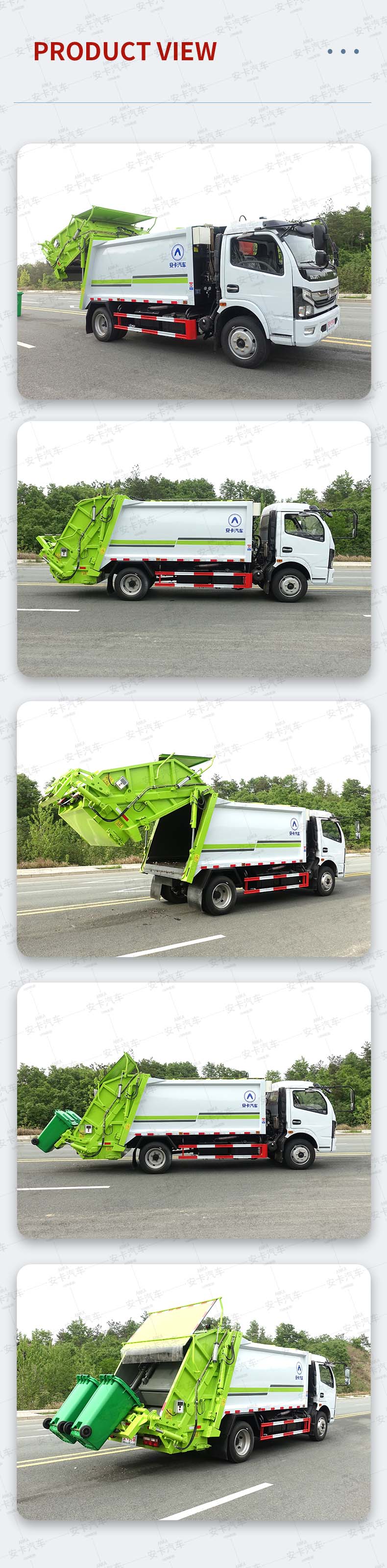  Dongfeng 5Ton 8cbm Compression Garbage Truck Product  Pictures
