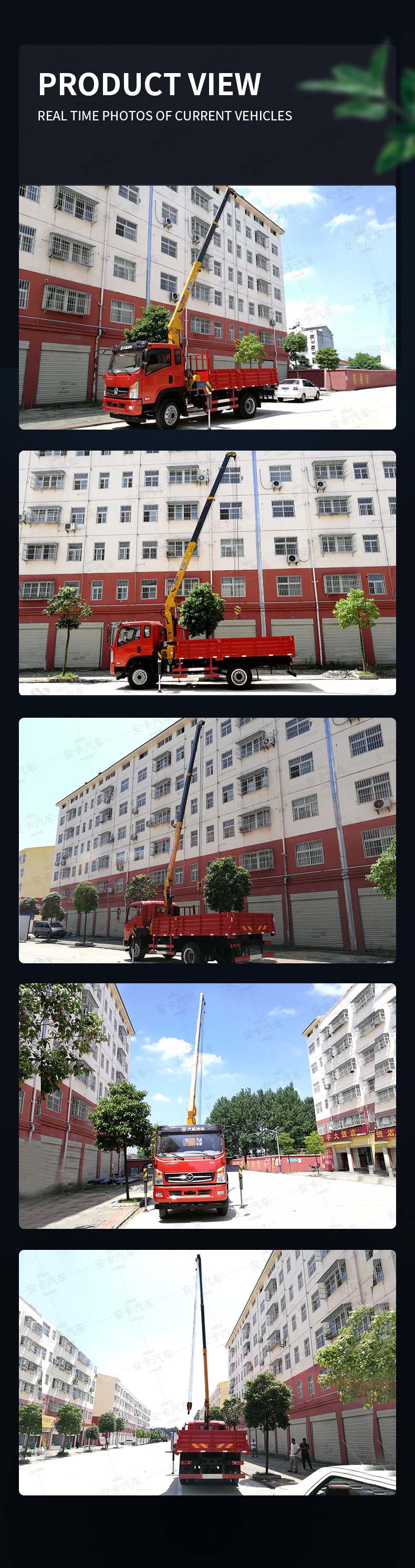  DAYUN 4x2 6 8 ton truck mounted crane Product  Pictures