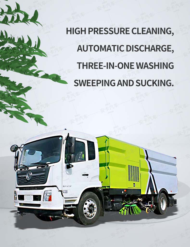  Dongfeng 4x2 Multipurpose 18 ton road sweeper truck detailed diagram