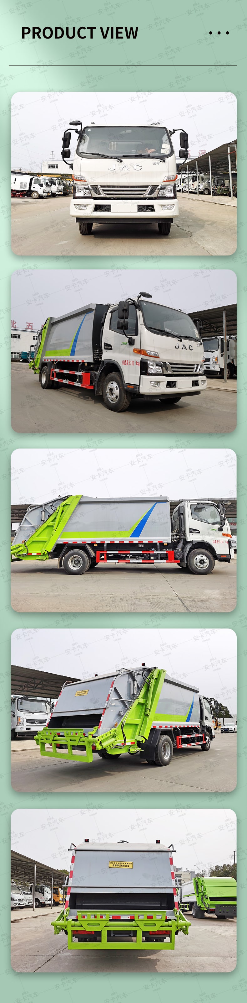  JAC 8m3 4*2 compressed garbage truck for garbage collect Product  Pictures