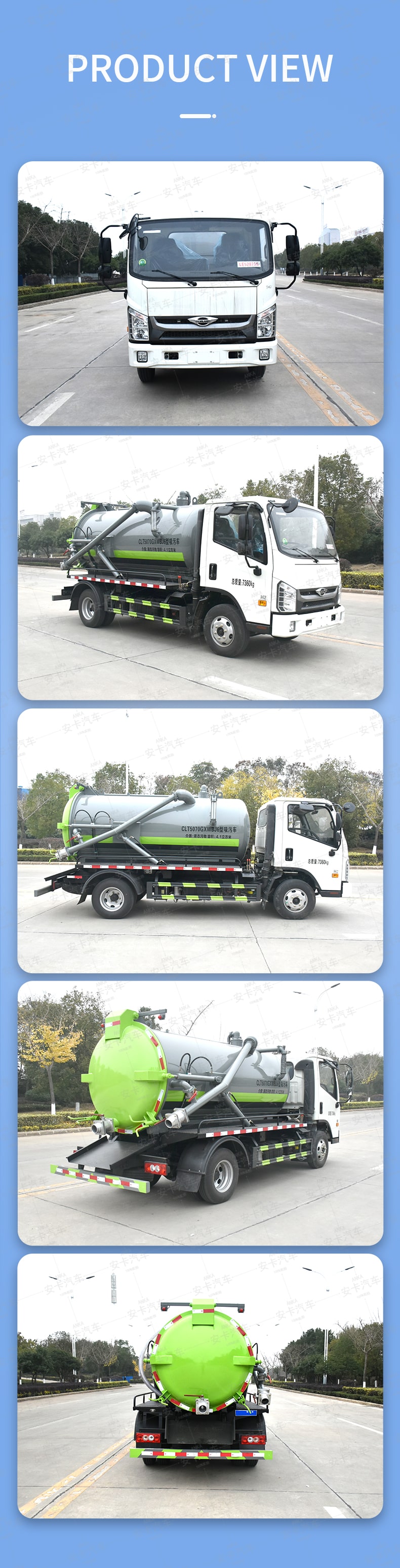  Foton small 5 cbm 4×2 suction sewage truck Product  Pictures 