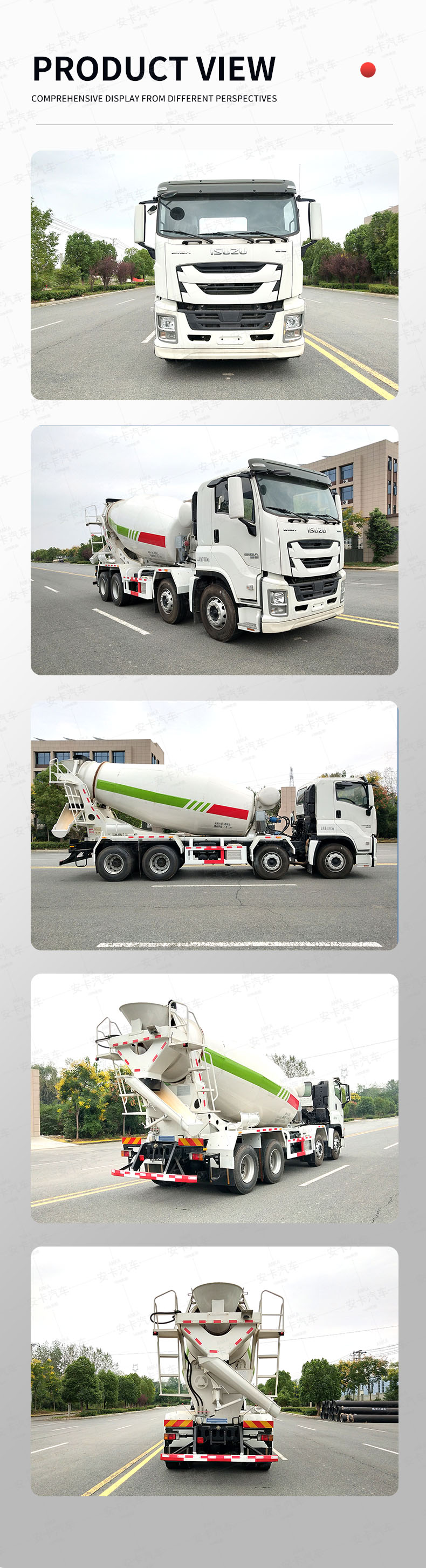 ISUZU 8*4 4 axles concrete mixer trucks Product  Pictures