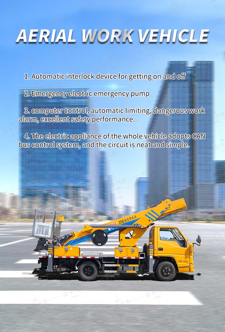  FAW telescopic boom bucket aerial work platform truck Detailed Diagram