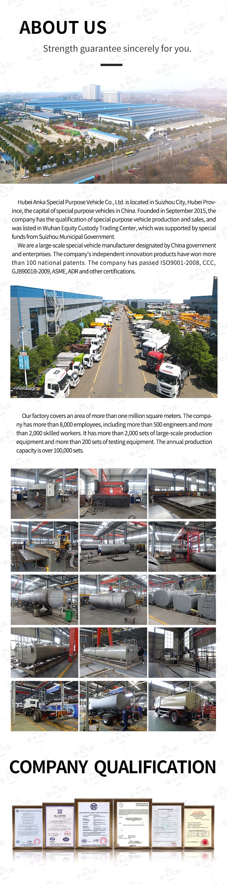  FAW 15000 Liters 15 Ton Water Tank Truck Company Introduction