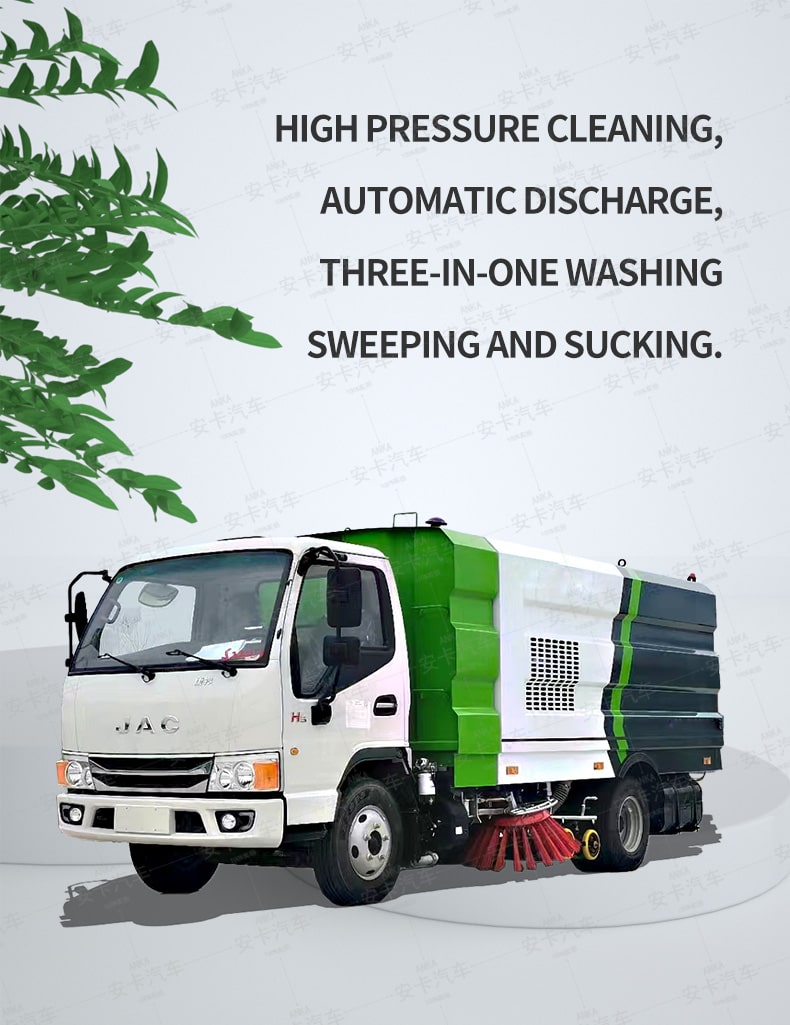  JAC 4*2 dust suction truck road cleaning machine Detailed Diagram