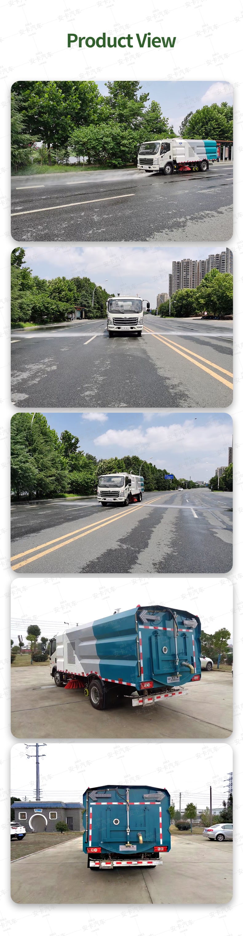  Foton 4m3 high pressure road brushing sweeper truck Product  Pictures