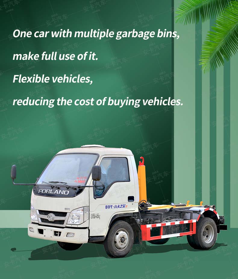  Foton mini 2-3 CBM Hook Lift Garbage Truck Thumbnail