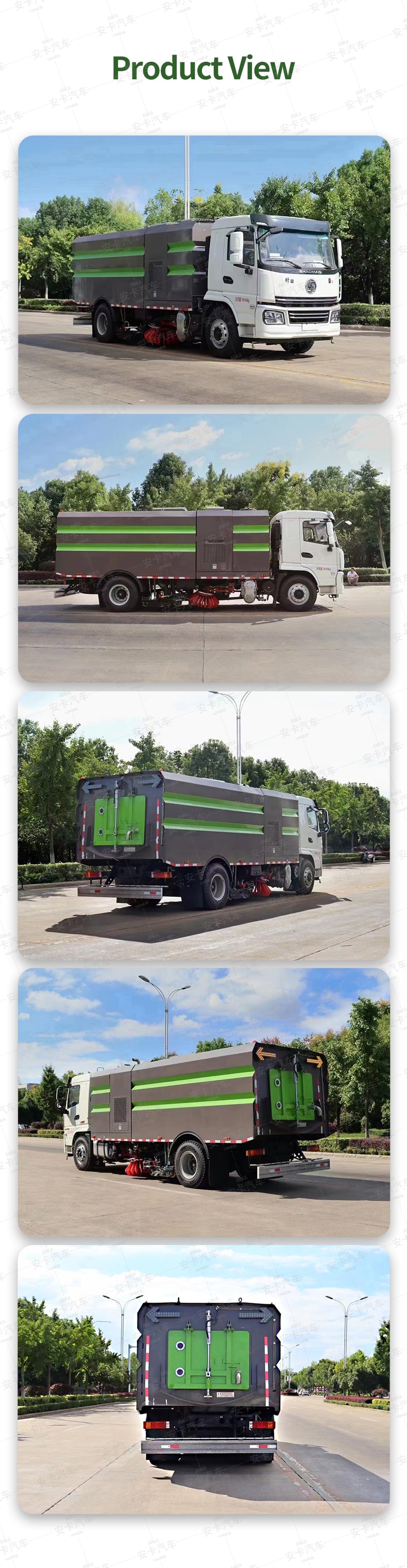  SHACMAN 9m3 road sweeper truck with water spray Product  Pictures