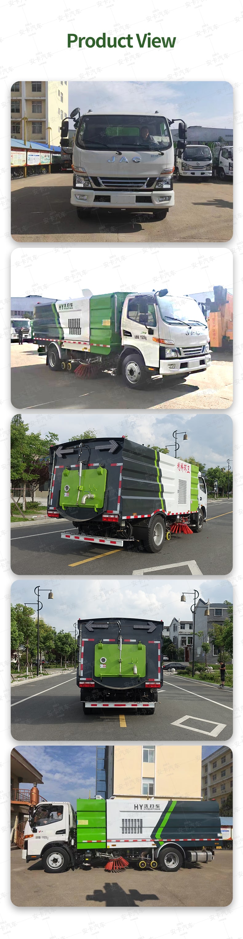  JAC 4*2 4 cbm stainless steel street road sweeper truck Product  Pictures