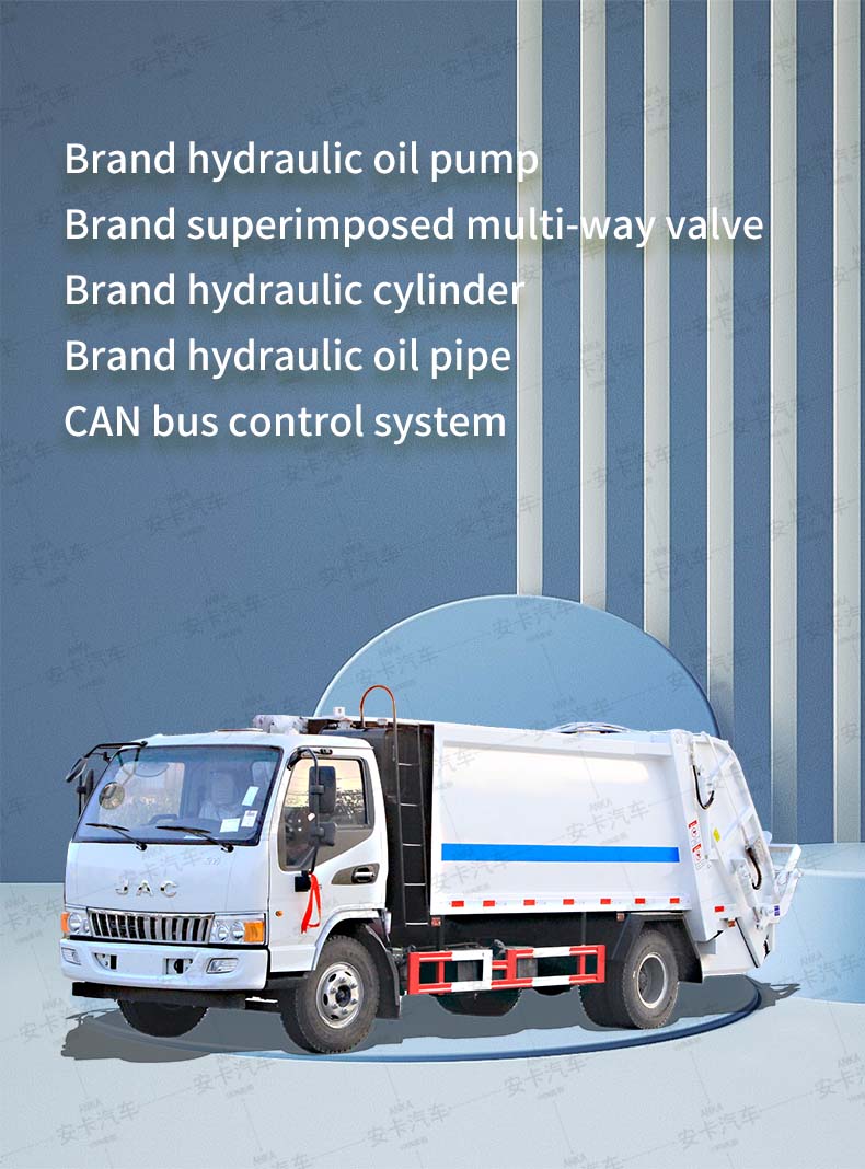  Jac 4x2 Rear Loading 6cbm Compressed Garbage Truck detailed diagram