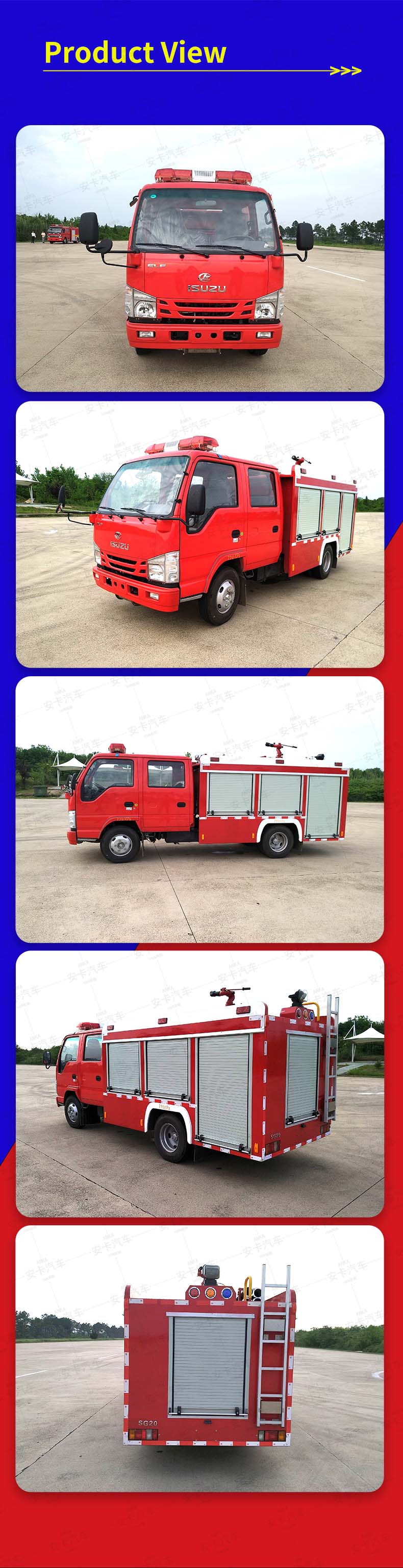  Isuzu 2000 Liters Water Foam Fire Fighting Truck Product  Pictures