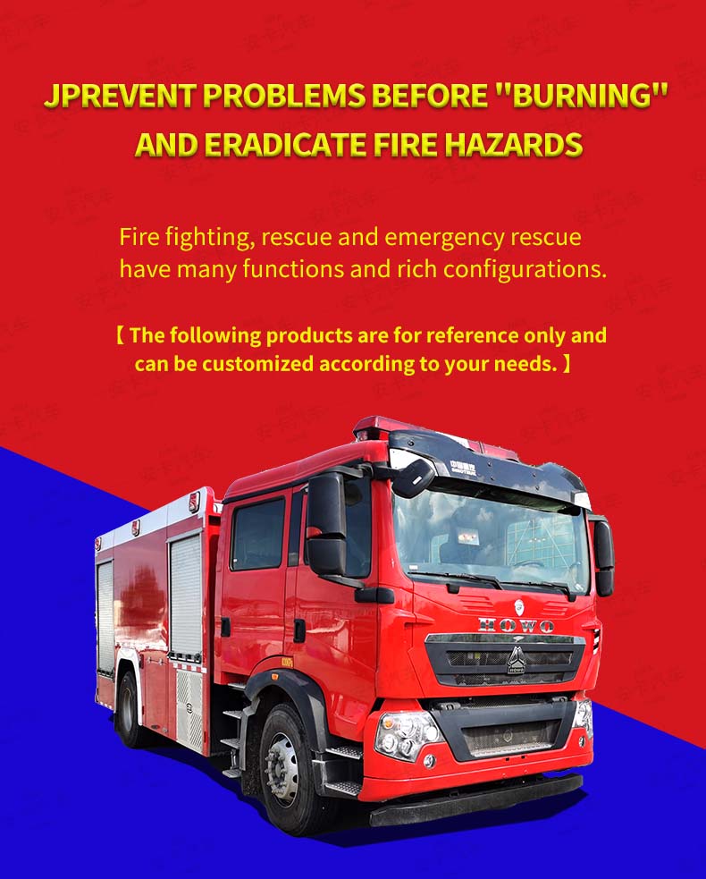  Howo 4x2 8000L water tanker fire fighting truck Detailed Diagram