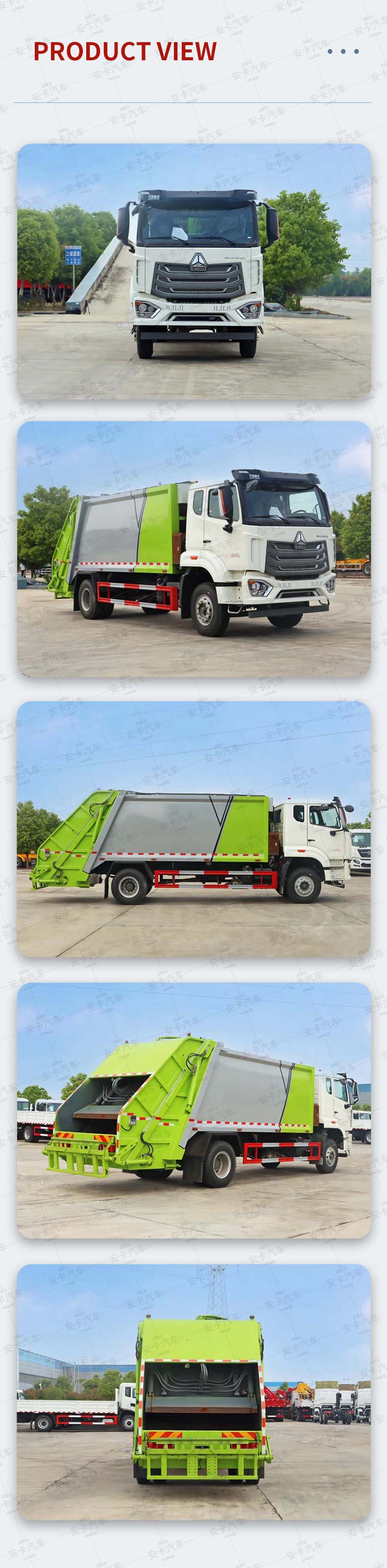  Howo 14m3 Garbage Collection  Compactor Garbage Truck Product  Pictures