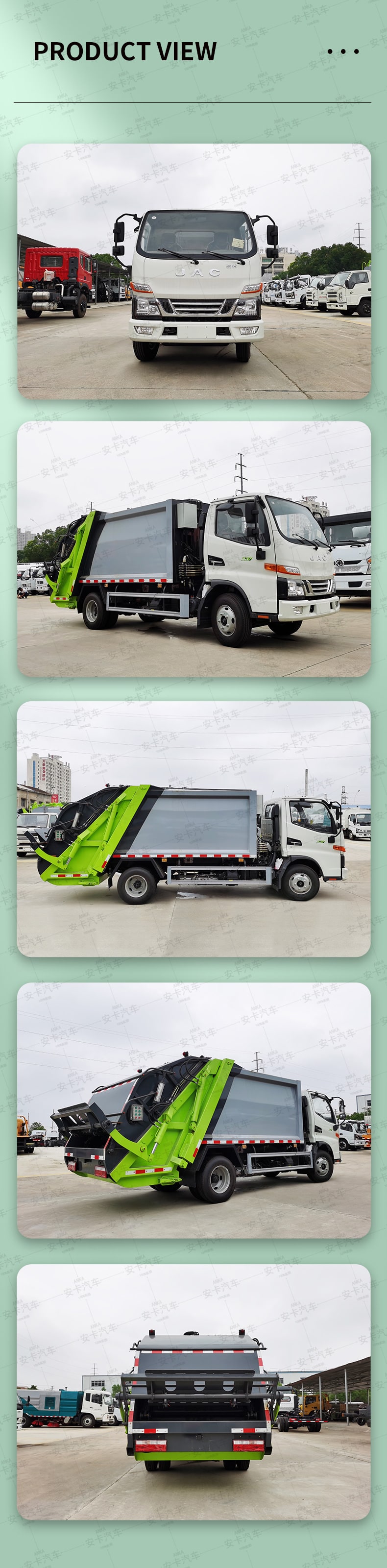  JAC 4*2 6m3 garbage collect garbage compactor truck Product  Pictures