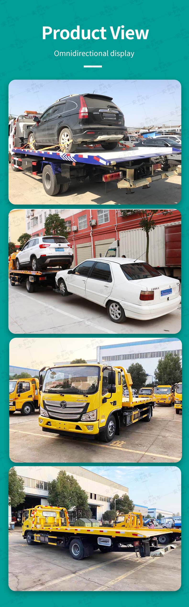  Foton diesel 5 ton flatbed wrecker tow truck Product  Pictures