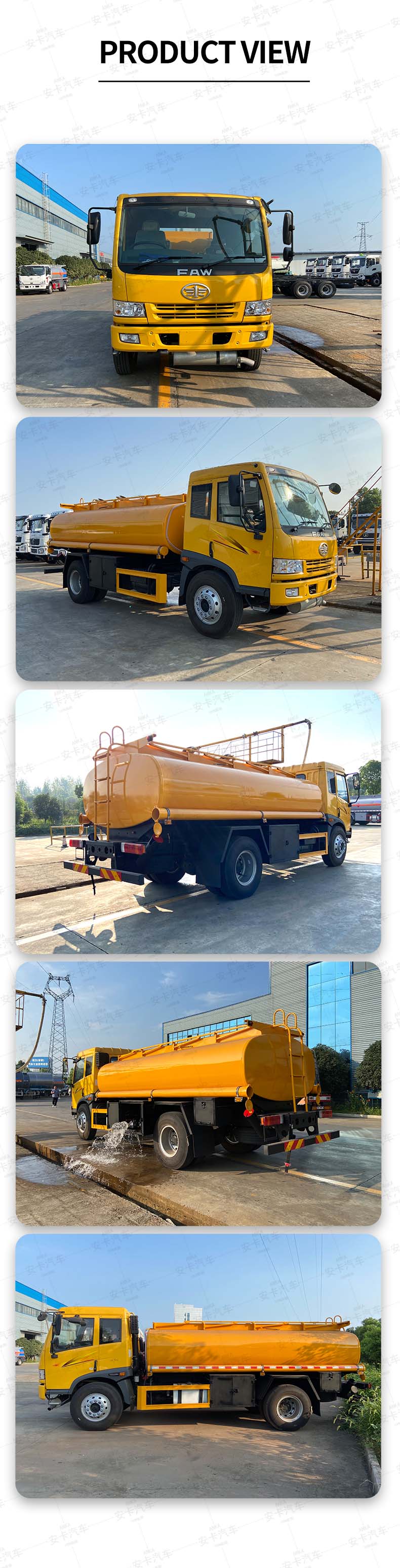  FAW 4x2 aluminum 12000 liters fuel tank truck Product  Pictures