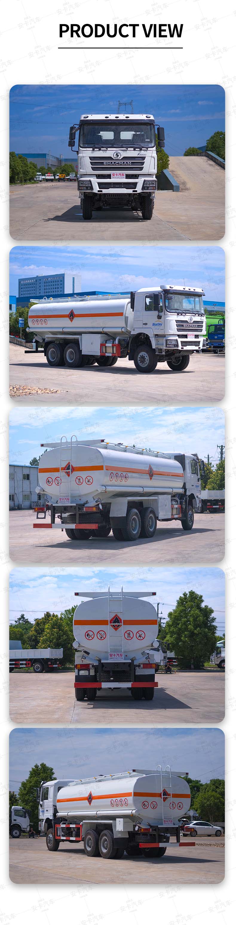  Shacman 6x6 25000 liters fuel oil truck tanker Product  Pictures