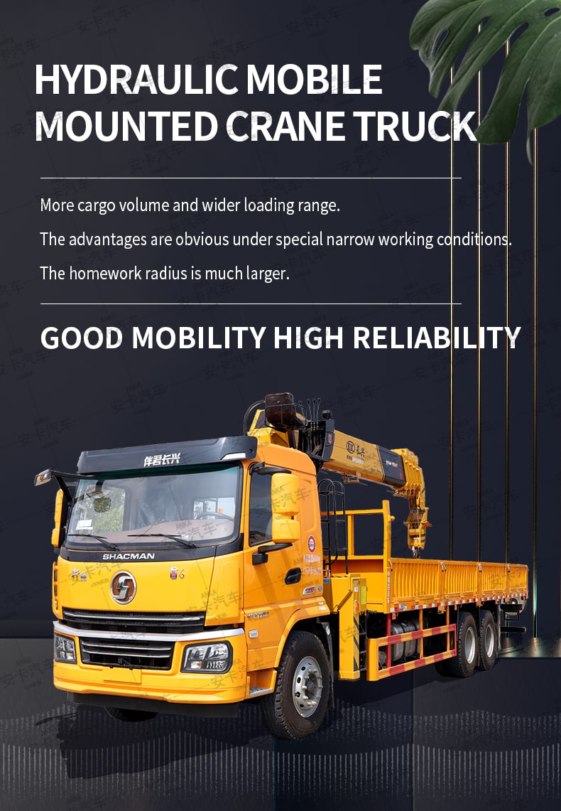  SHACMAN 8*4 9.8 meter truck mounted telescopic crane Detailed Diagram