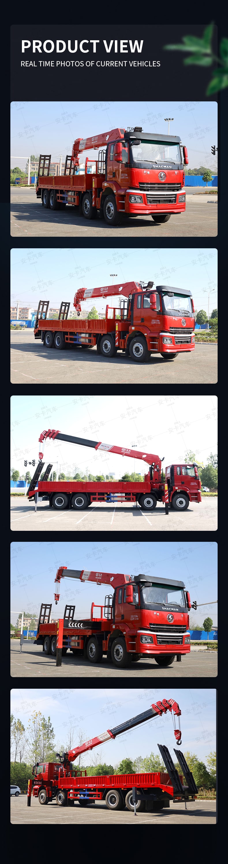  SHACMAN 8x4 14 16 tons truck mounted telescopic crane Product  Pictures