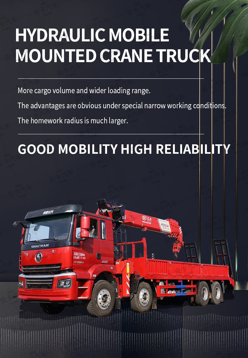  SHACMAN 8x4 14 16 tons truck mounted telescopic crane Detailed Diagram