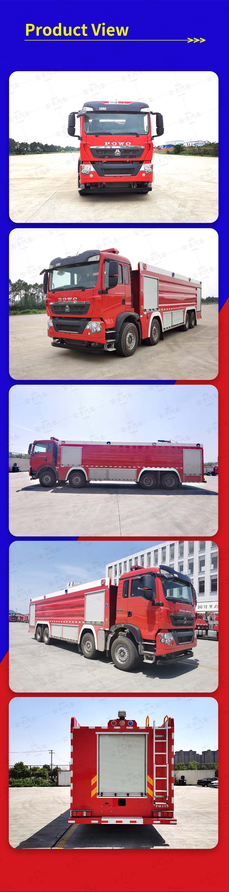  Howo 8x4 25000L Water Foam tanker Fire Fighting Truck Product  Pictures