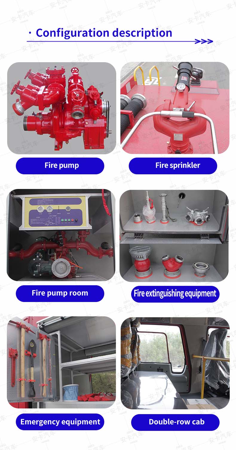  Brand New 4x4 6000 Liters Water Foam Fire Fighting Truck Configuration Instruction 