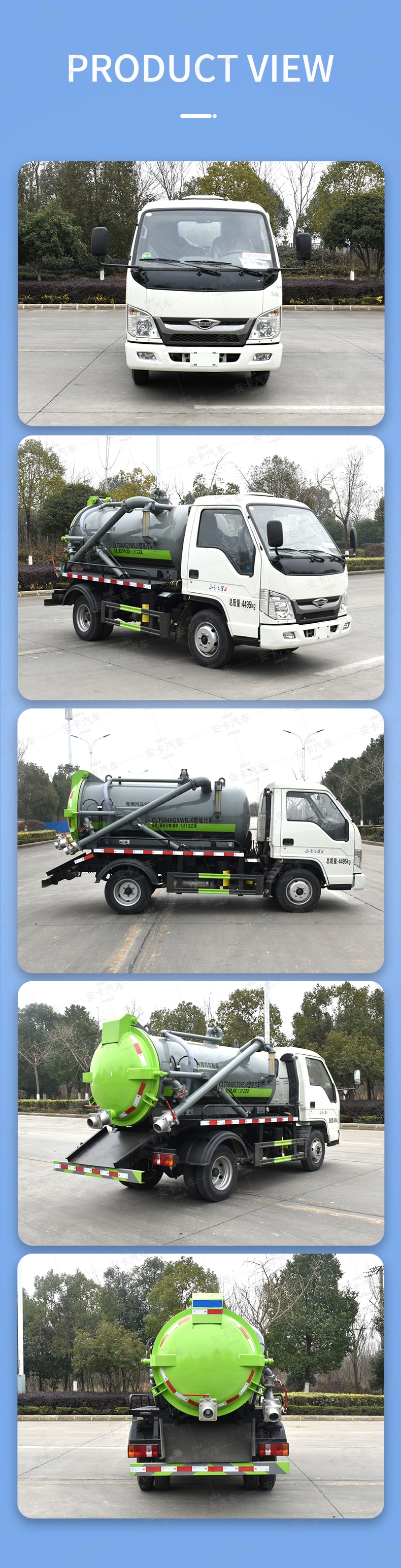  Foton 4*2 2000L vacuum truck sewage suction Product  Pictures