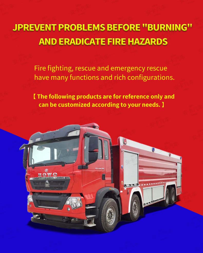  Howo 8x4 25000L Water Foam tanker Fire Fighting Truck Detailed Diagram