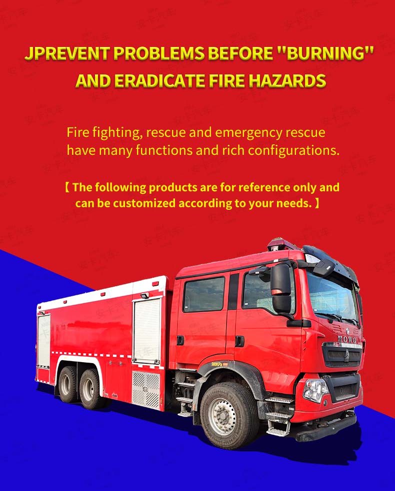  HOWO 16ton Water Foam Fire Truck fire fighting truck Detailed Diagram