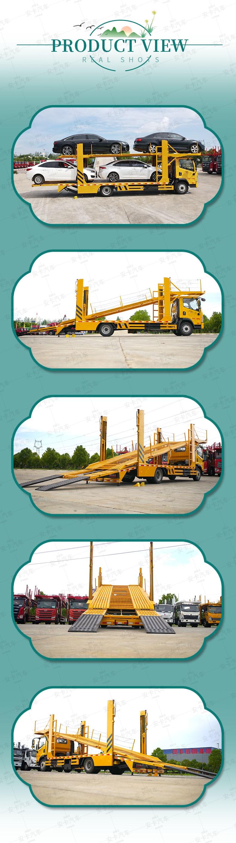  FAW steel chassis 3 cars double deck car carrier trailer Product  Pictures 