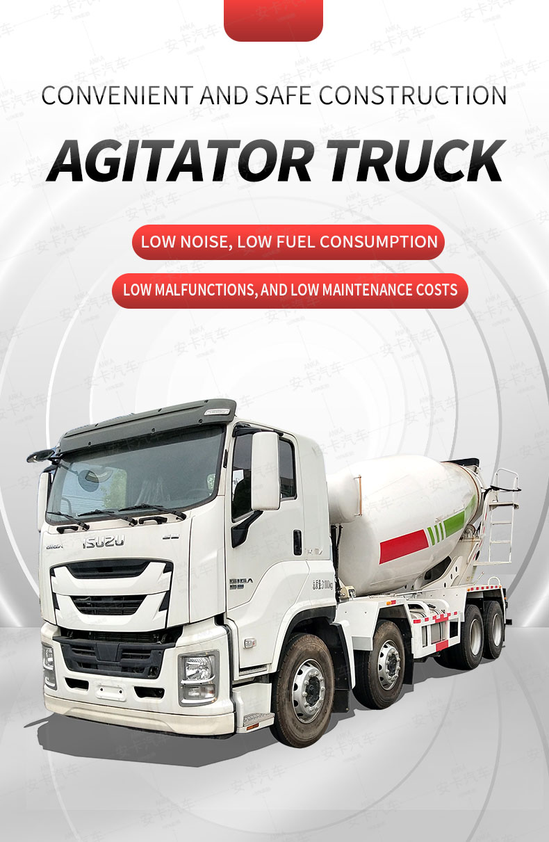  ISUZU 8*4 full power take-off concrete mixer truck Detailed Diagram