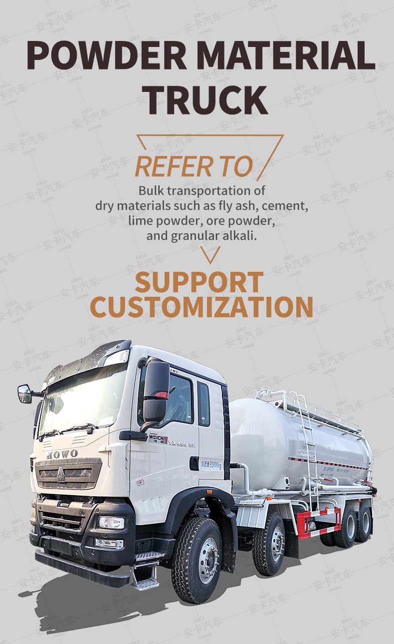  HOWO 8*4 33cbm dry powder cement transport truck  Detailed Diagram