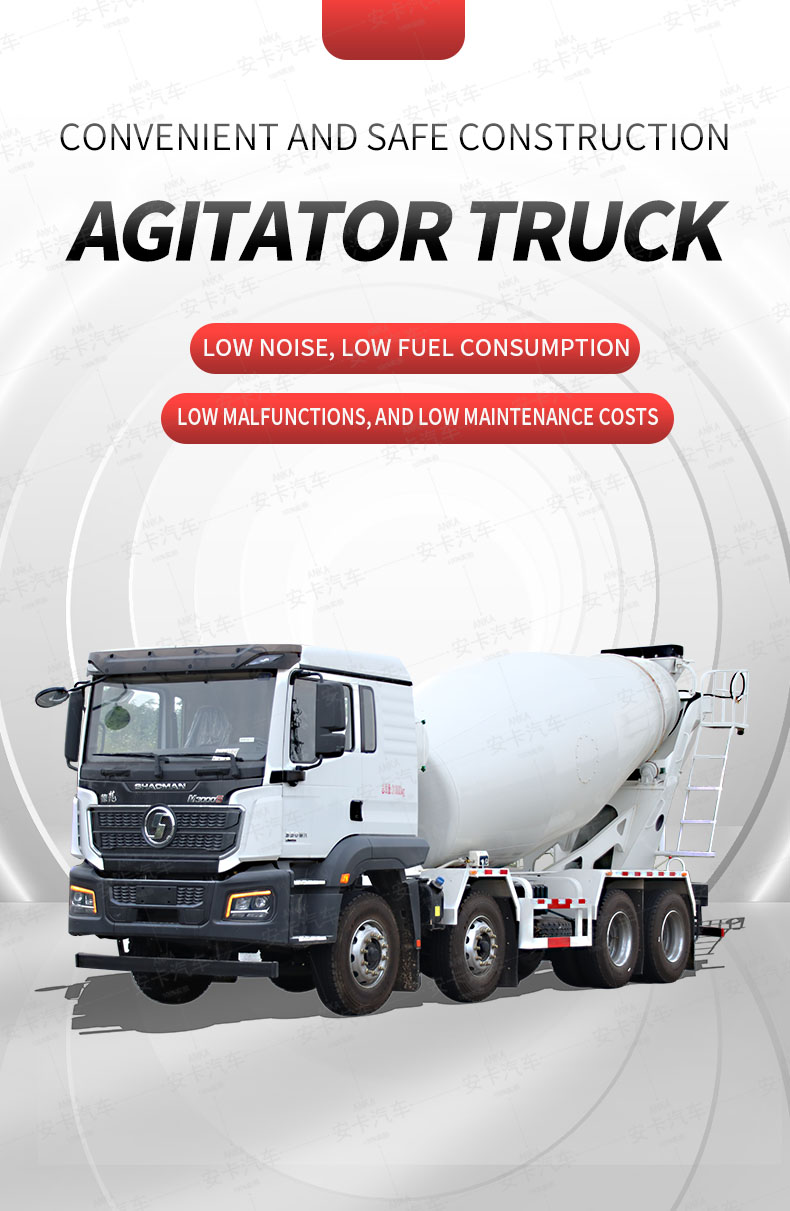  SHACMAN 8*4 8cbm full power take-off cement mixer truck  Detailed Diagram