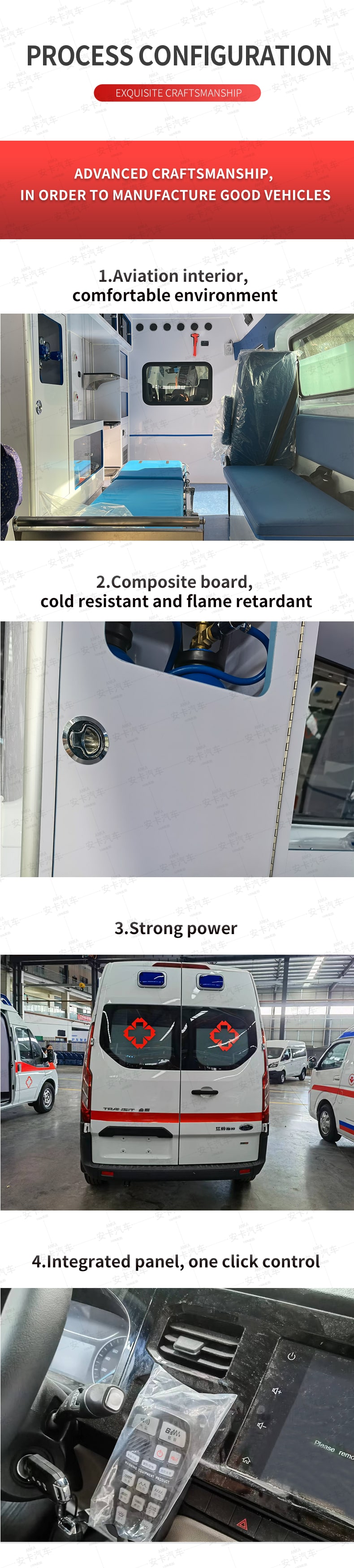  Ford 4*2 high quality RHD ward-type ambulance Technology Configuration