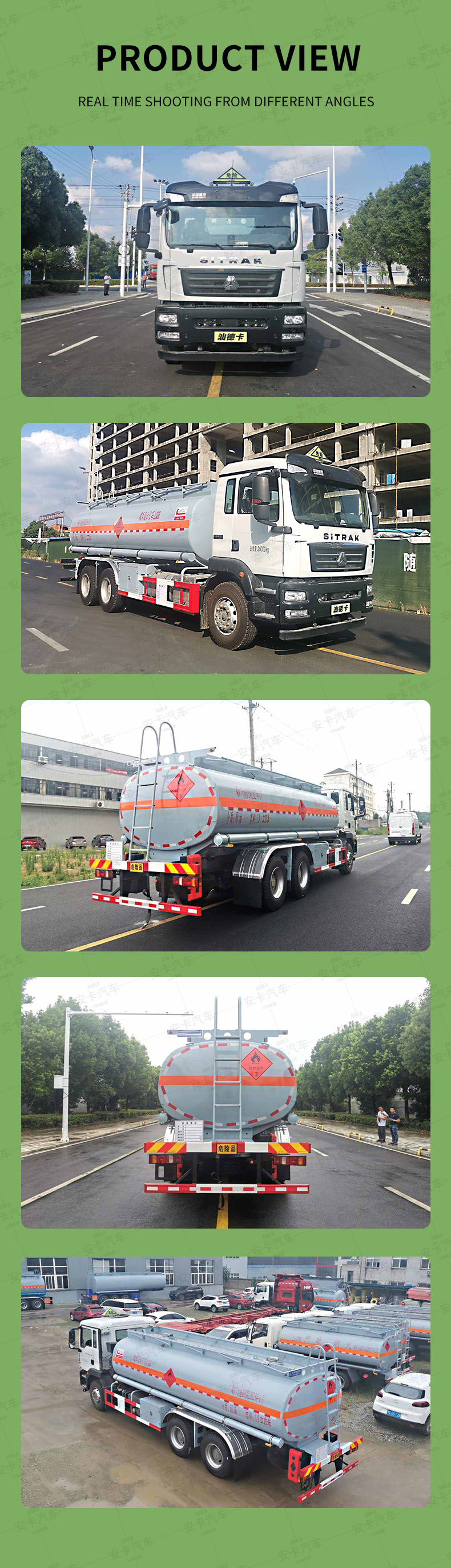 Photos du produit du camion de transport de liquide inflammable au kérosène Sinotruk 18 m3