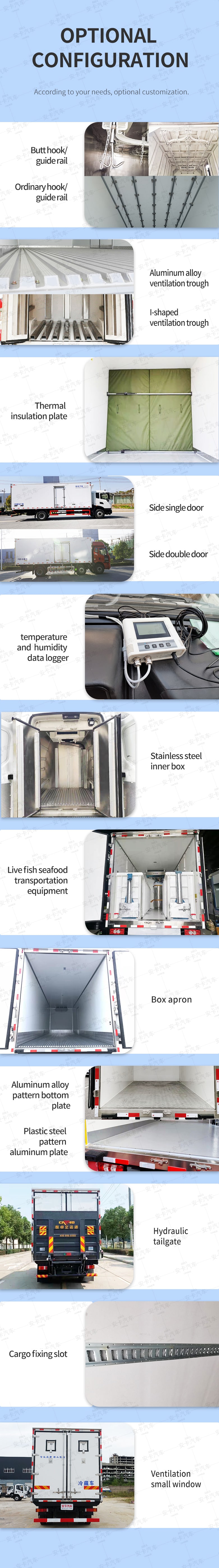  JAC 4*2 reefer fresh food refrigerator trucks for sale Optional Accessories
