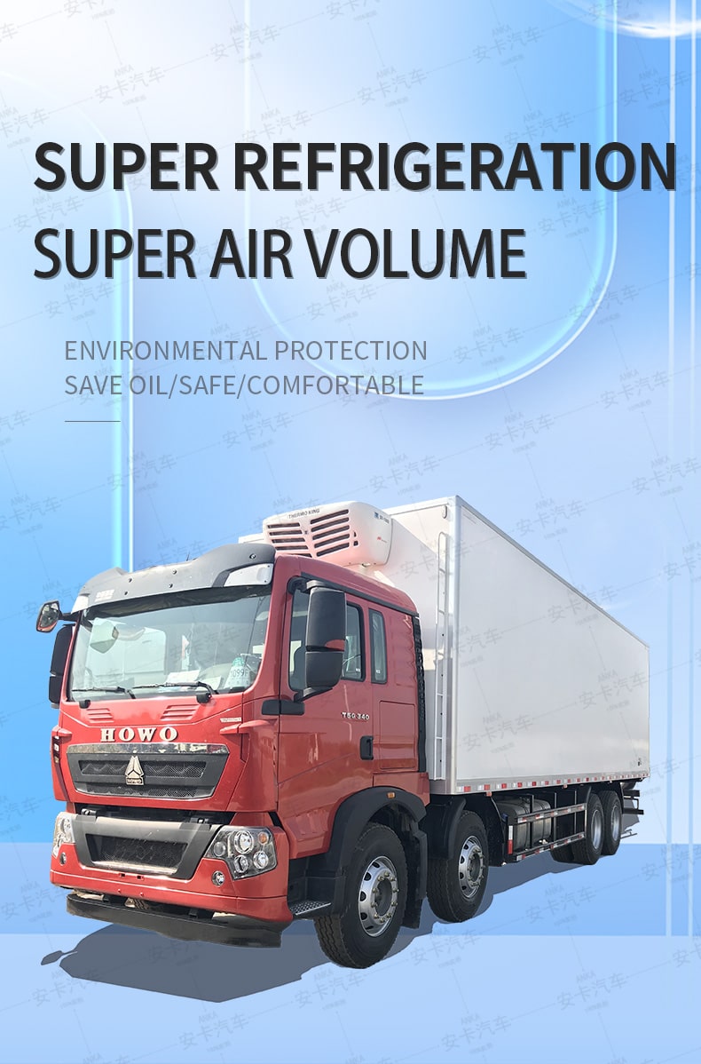  SINOTRUK HOWO 8*4 big capacity 56m3 refrigerator trucks Detailed Diagram