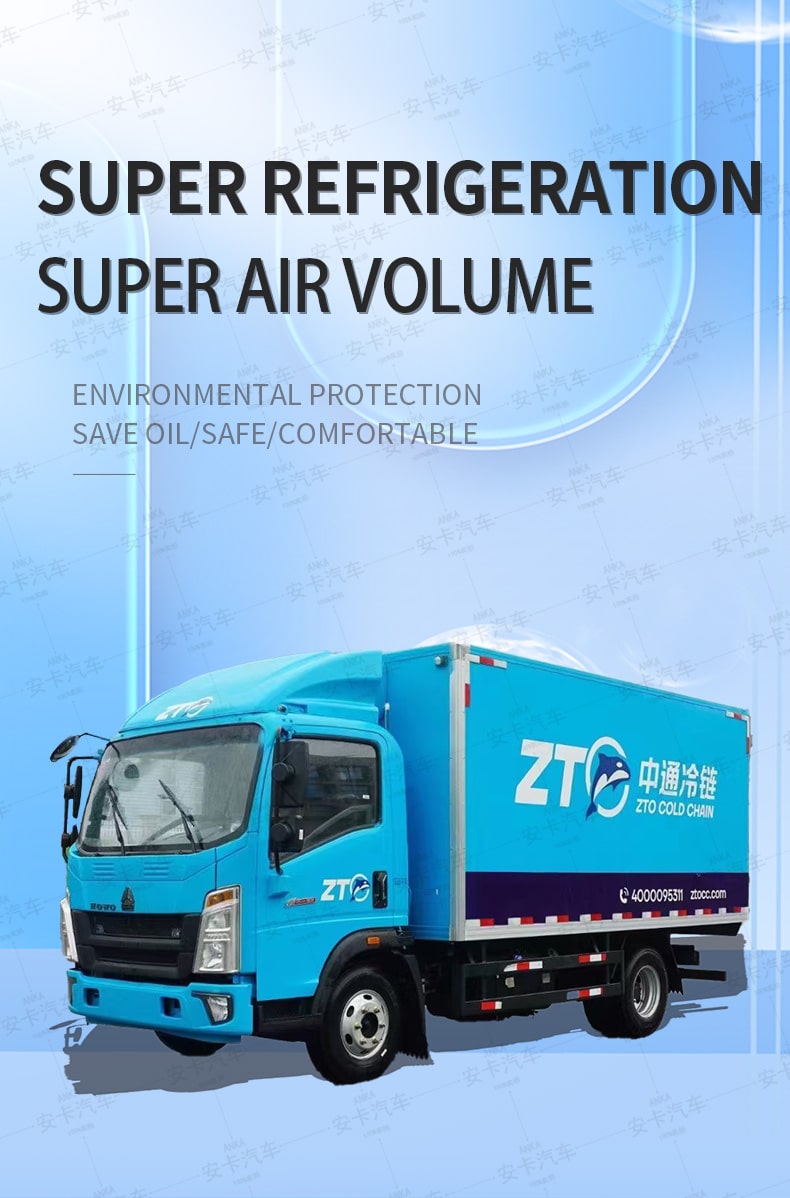  SINOTRUK HOWO 130hp 4*2 frozen meat refrigerated van Detailed Diagram