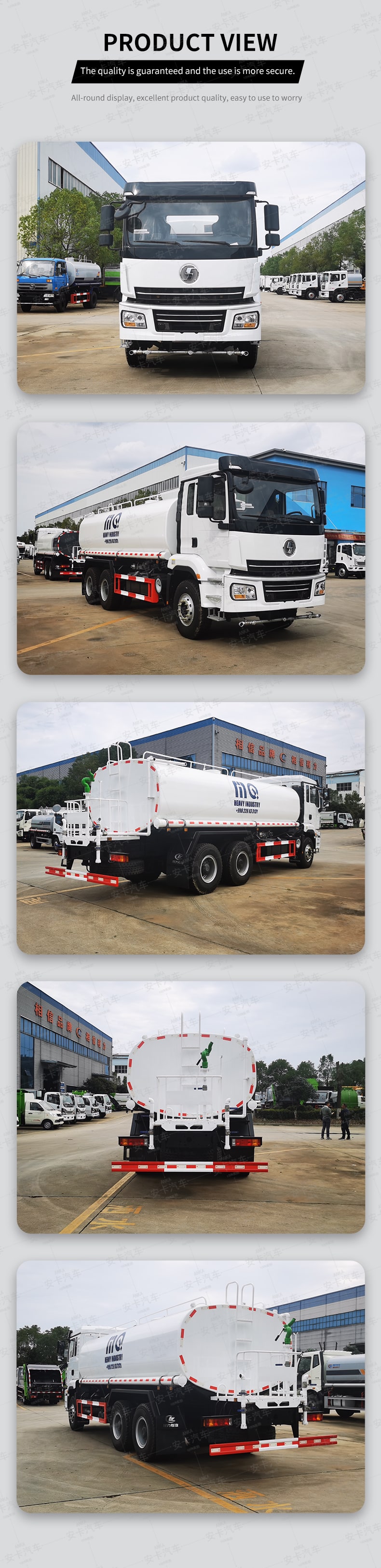  SHACMAN 6 * 4 water tank truck stainless steel water tank Product  Pictures
