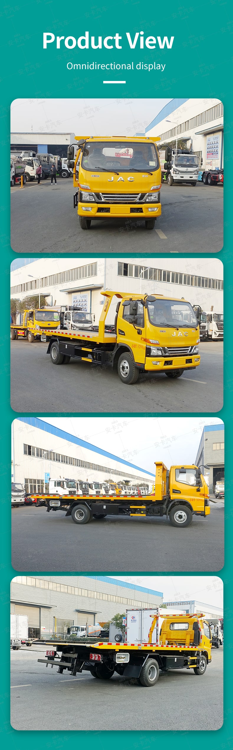  4*2 euro 2 3 4 5 crane wrecker JAC tow trucks wreckers Product  Pictures