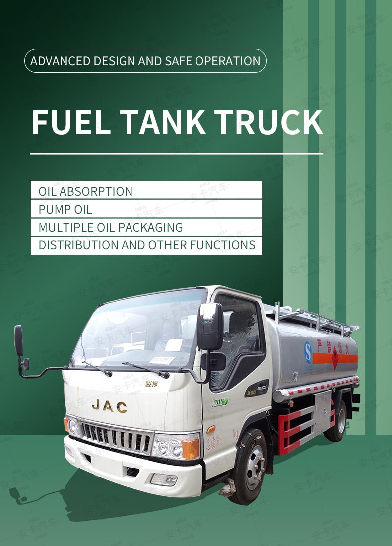 JAC 4*2 new or used 8000 liters l fuel bowser tank truck Detailed Diagram