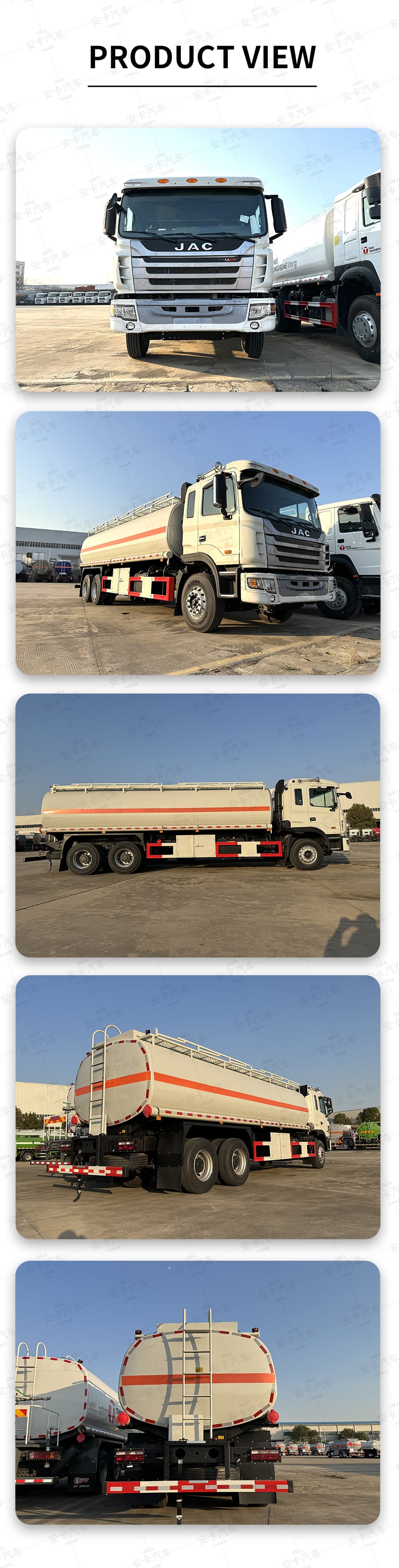  JAC 6*4 refuelling oil fuel diesel delivery tank truck Product  Pictures