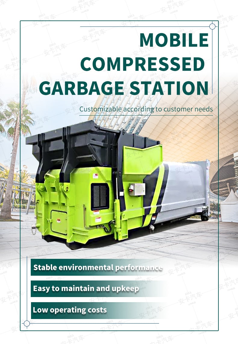  20cbm mobile compressed garbage station hook up garbage trucks Detailed Diagram