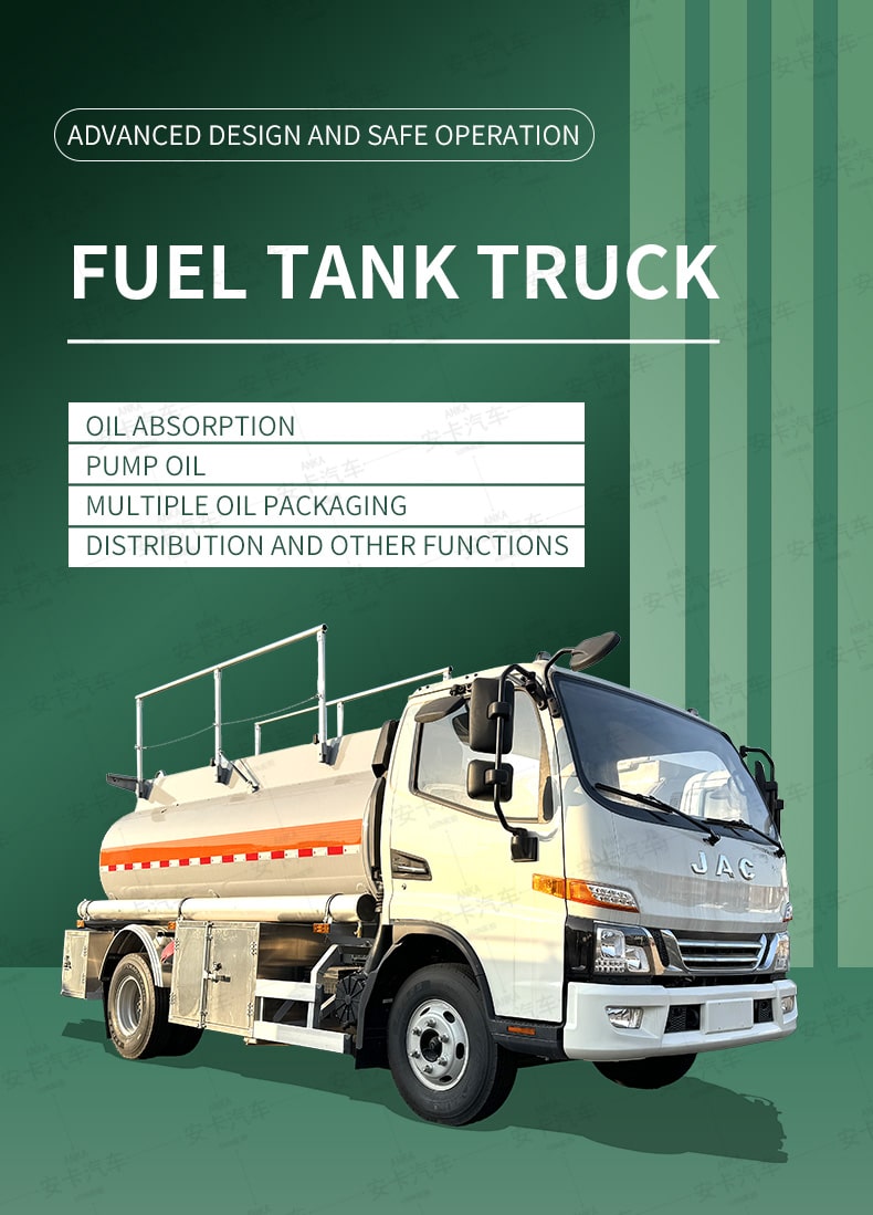  JAC 4*2 8m3 mobile petrol station truck diesel fuel tank truck Detailed Diagram