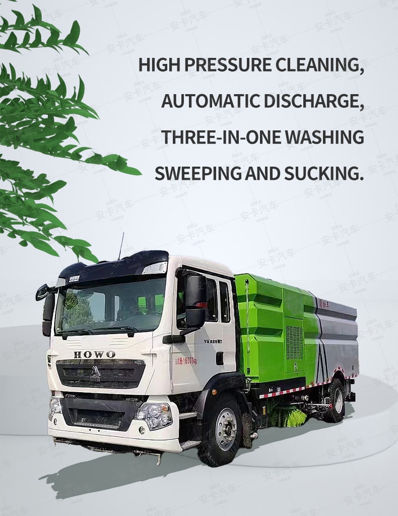  SINOTRUK 4*2 road sweeper truck vacuum suction function Detailed Diagram
