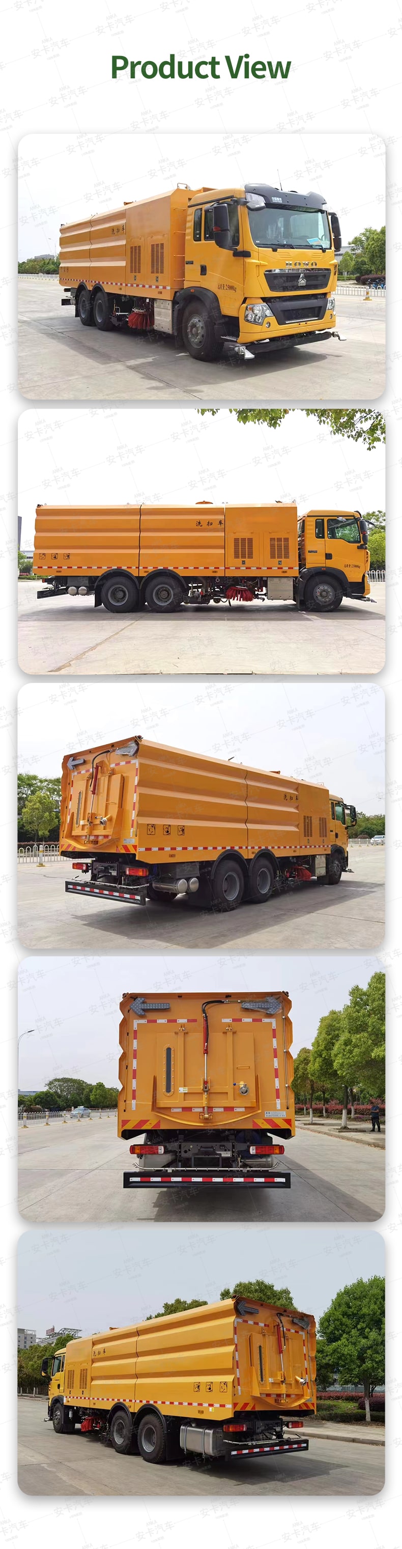  SINOTRUK high pressure 6*4 road street sweeper trucks Product  Pictures