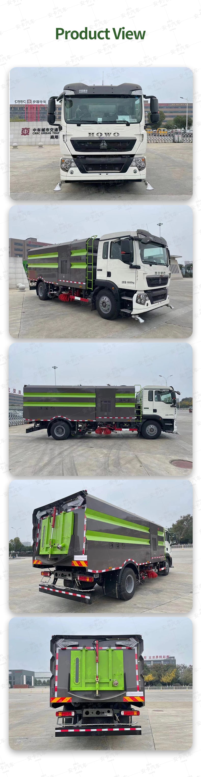  HOWO new or used 4*2 Street Sweeper with High Pressure Product  Pictures